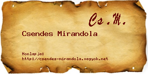 Csendes Mirandola névjegykártya